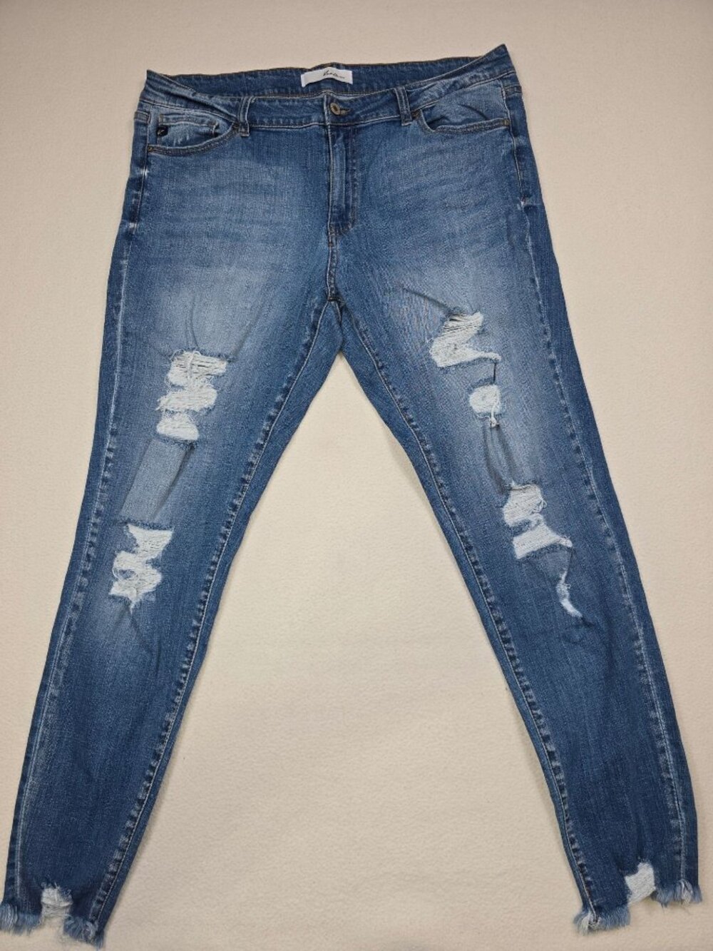 KanCan Distressed Skinny Jeans 2XL Womens Denim Raw Frayed Hem